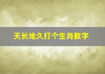 天长地久打个生肖数字