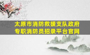 太原市消防救援支队政府专职消防员招录平台官网