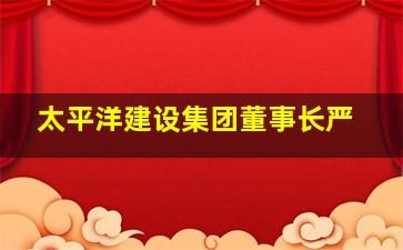 太平洋建设集团董事长严