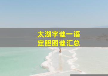 太湖字谜一语定胆图谜汇总