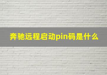 奔驰远程启动pin码是什么