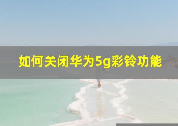 如何关闭华为5g彩铃功能