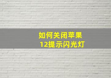 如何关闭苹果12提示闪光灯