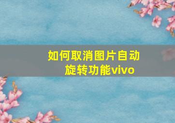 如何取消图片自动旋转功能vivo