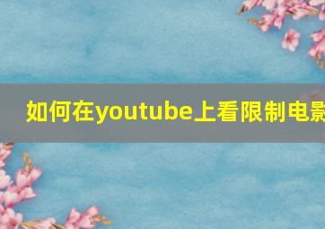 如何在youtube上看限制电影