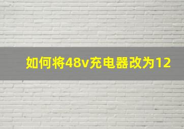 如何将48v充电器改为12