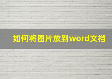 如何将图片放到word文档