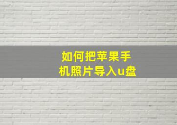 如何把苹果手机照片导入u盘