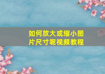 如何放大或缩小图片尺寸呢视频教程