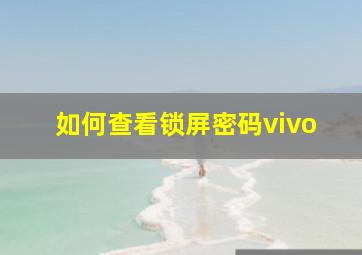 如何查看锁屏密码vivo