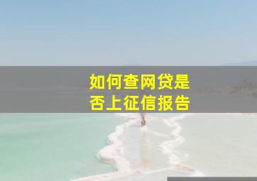 如何查网贷是否上征信报告