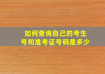 如何查询自己的考生号和准考证号码是多少