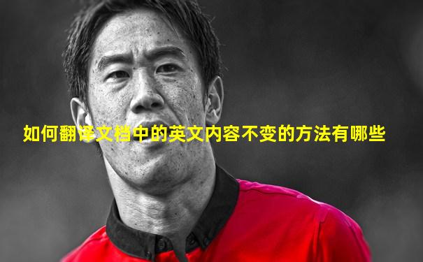 如何翻译文档中的英文内容不变的方法有哪些