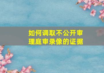 如何调取不公开审理庭审录像的证据