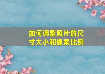 如何调整照片的尺寸大小和像素比例