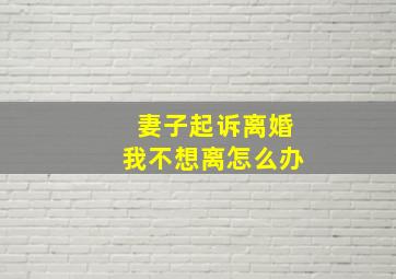 妻子起诉离婚我不想离怎么办