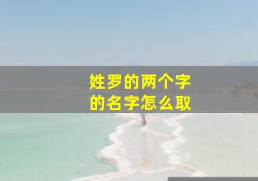 姓罗的两个字的名字怎么取