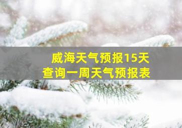 威海天气预报15天查询一周天气预报表