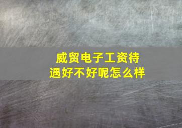 威贸电子工资待遇好不好呢怎么样