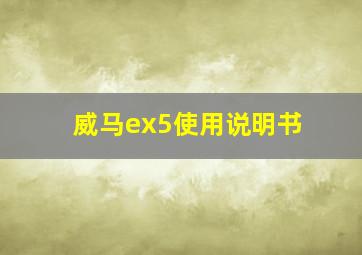 威马ex5使用说明书