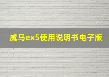 威马ex5使用说明书电子版