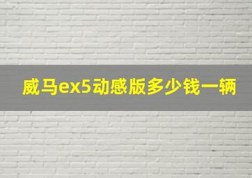 威马ex5动感版多少钱一辆