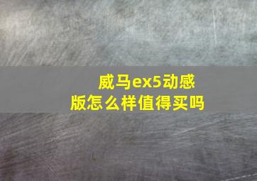 威马ex5动感版怎么样值得买吗