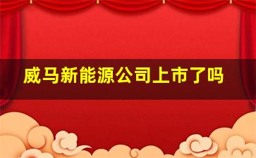 威马新能源公司上市了吗