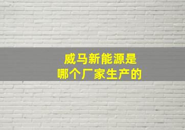 威马新能源是哪个厂家生产的