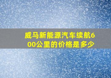 威马新能源汽车续航600公里的价格是多少