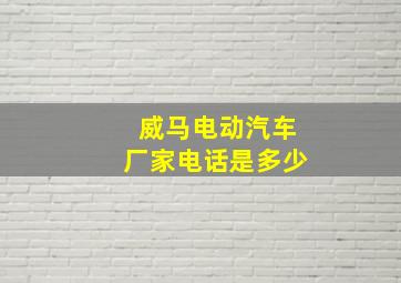 威马电动汽车厂家电话是多少