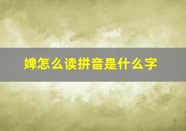 婢怎么读拼音是什么字