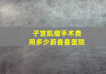 子宫肌瘤手术费用多少蔚县县医院