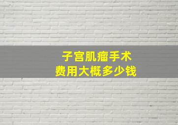 子宫肌瘤手术费用大概多少钱