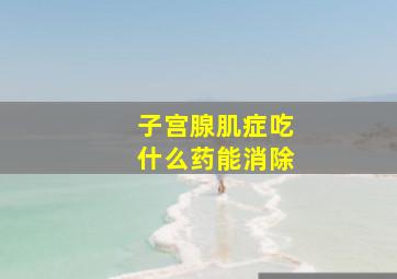 子宫腺肌症吃什么药能消除