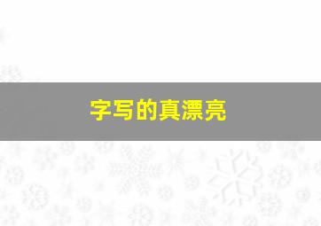 字写的真漂亮