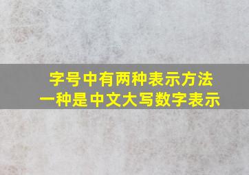 字号中有两种表示方法一种是中文大写数字表示