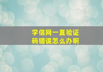 学信网一直验证码错误怎么办啊