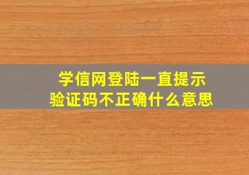 学信网登陆一直提示验证码不正确什么意思