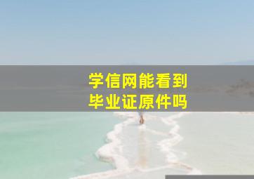 学信网能看到毕业证原件吗