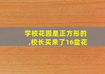 学校花园是正方形的,校长买来了16盆花