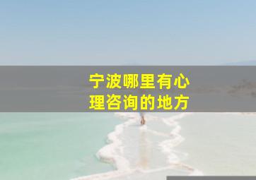 宁波哪里有心理咨询的地方