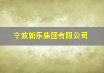 宁波新乐集团有限公司