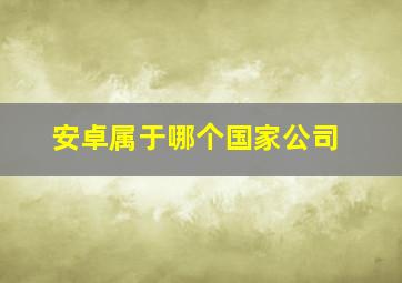 安卓属于哪个国家公司