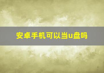 安卓手机可以当u盘吗