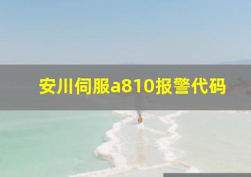 安川伺服a810报警代码