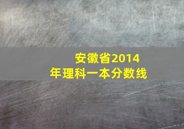 安徽省2014年理科一本分数线