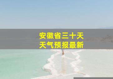 安徽省三十天天气预报最新