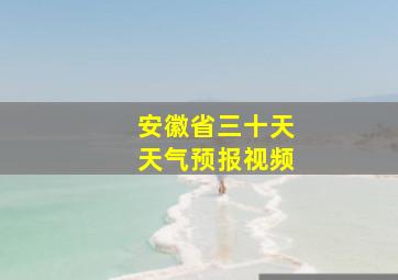 安徽省三十天天气预报视频