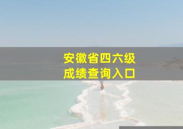 安徽省四六级成绩查询入口